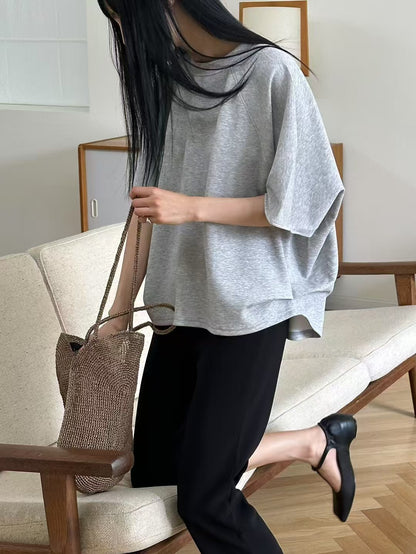 韓國直送Asymmetric Loose Raglan Tee / Shorts