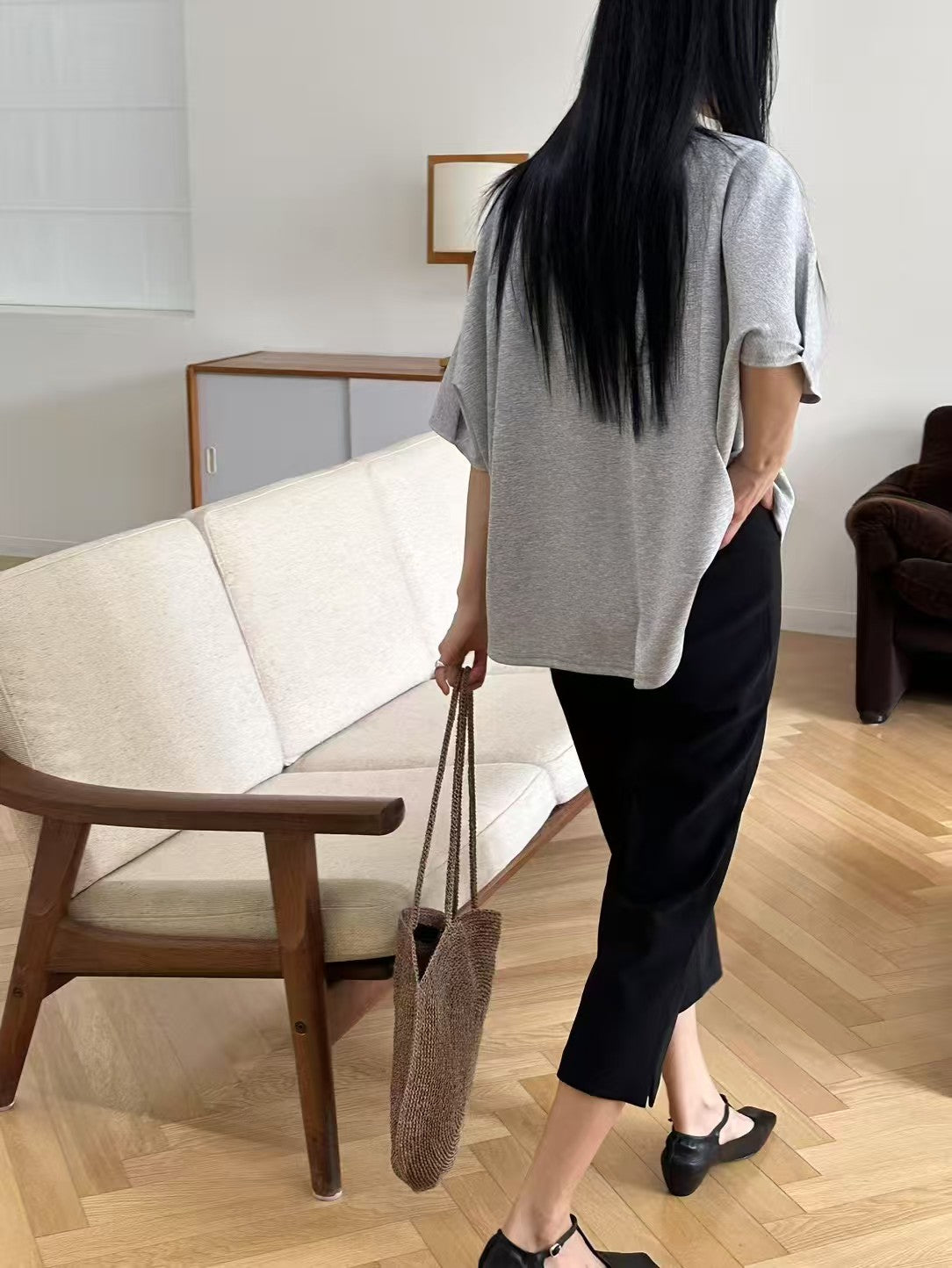 韓國直送Asymmetric Loose Raglan Tee / Shorts