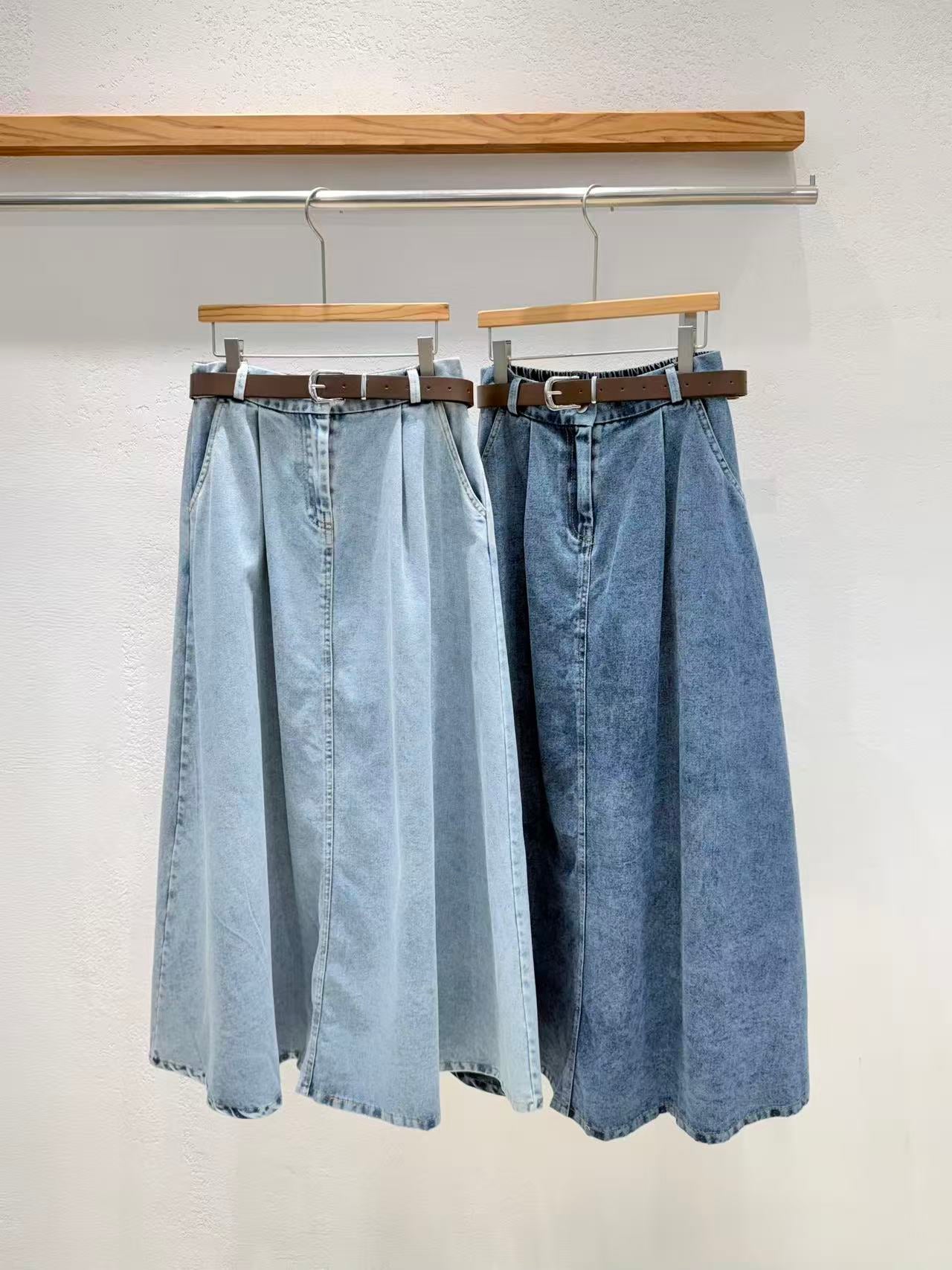 韓國直送Luna Denim Maxi Skirt