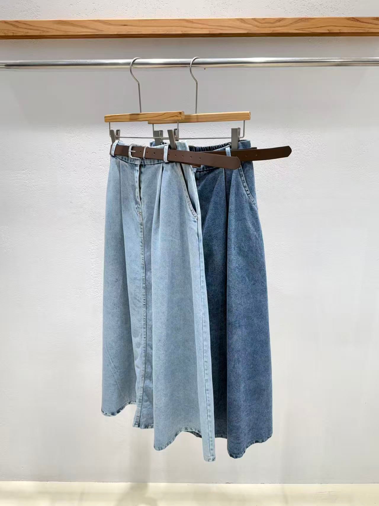 韓國直送Luna Denim Maxi Skirt