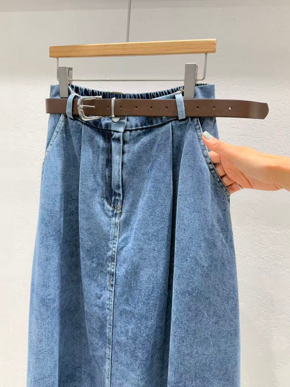 韓國直送Luna Denim Maxi Skirt
