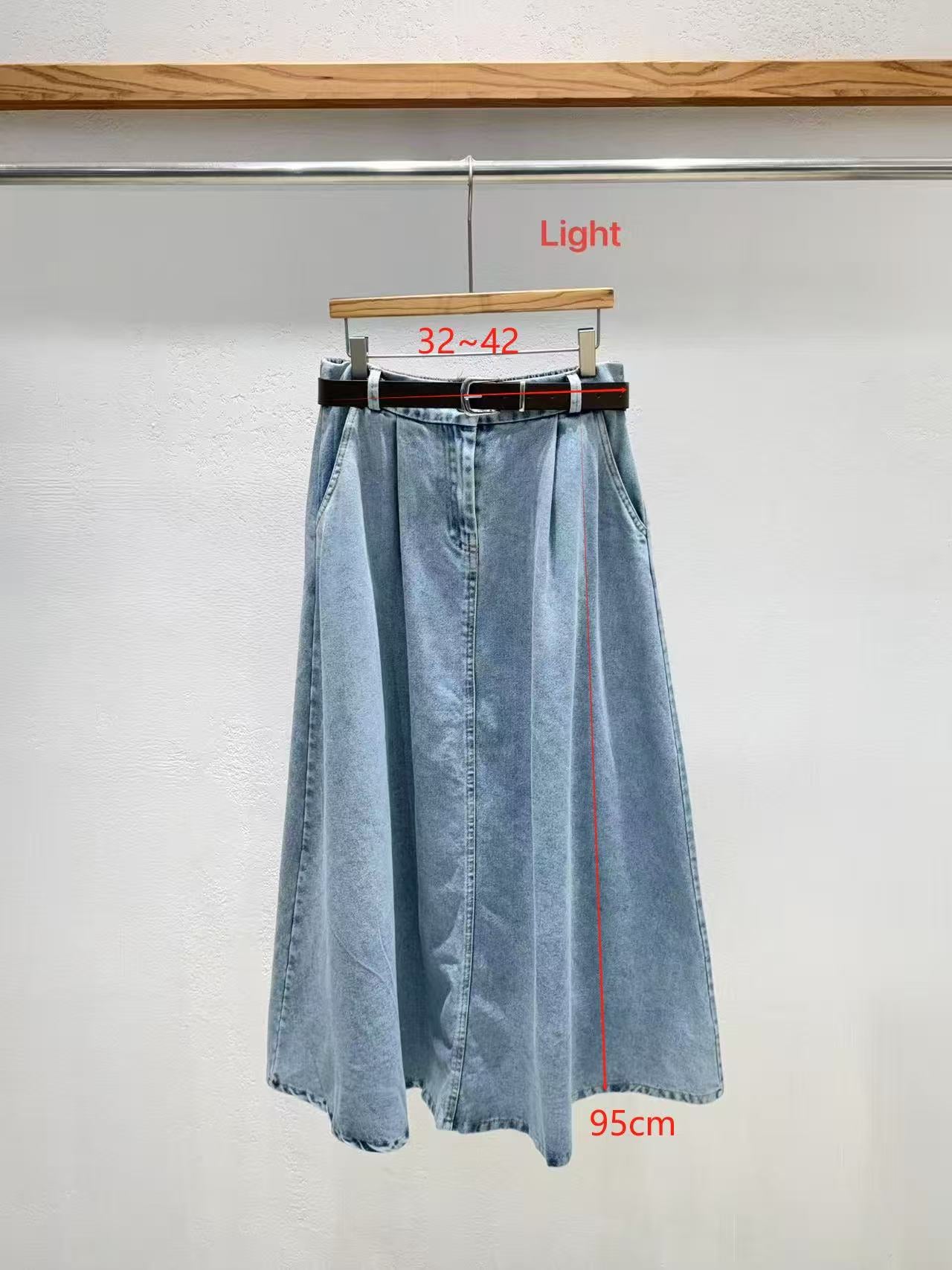 韓國直送Luna Denim Maxi Skirt