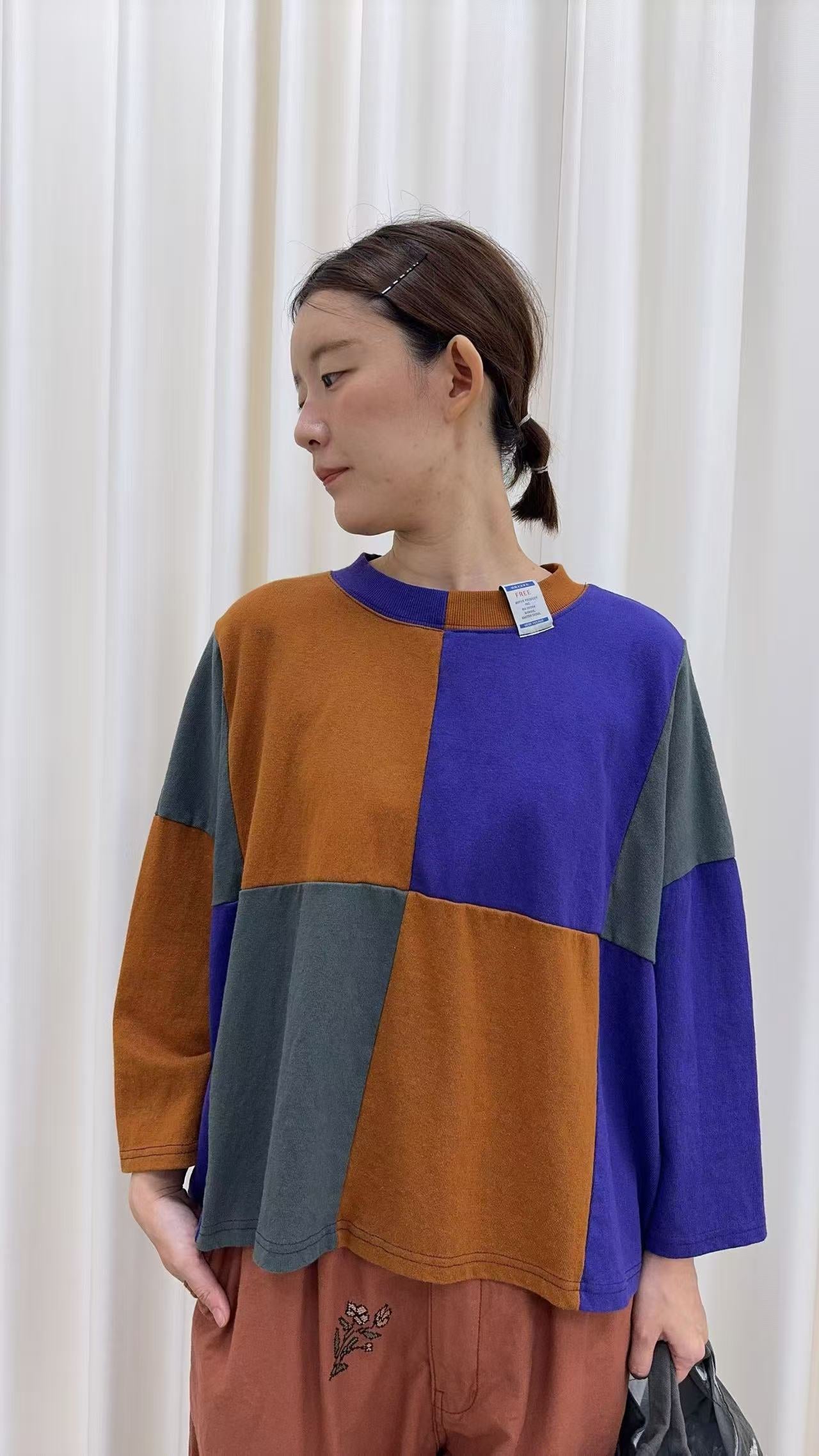 韓國直送Geometric Color-Block Loose Top /Pants