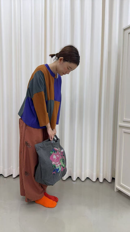 韓國直送Geometric Color-Block Loose Top /Pants