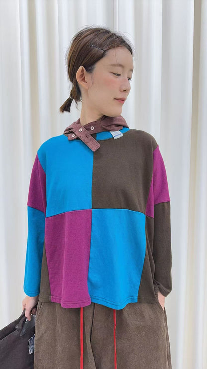 韓國直送Geometric Color-Block Loose Top /Pants