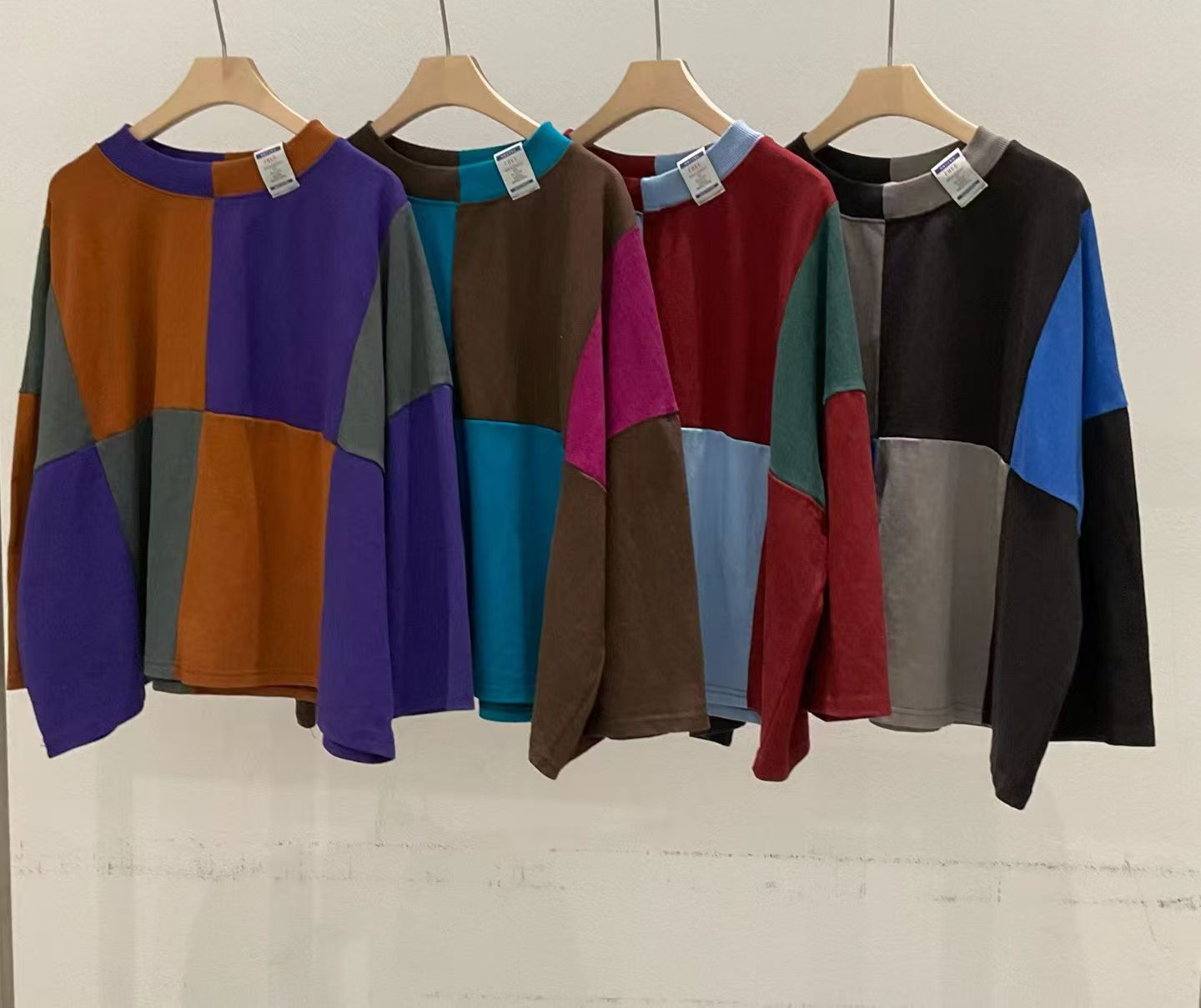 韓國直送Geometric Color-Block Loose Top /Pants