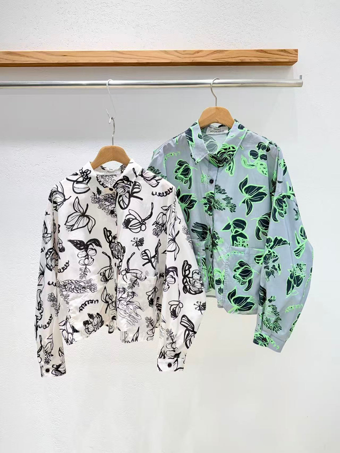 韓國直送Abstract Botanical Pocket Shirt