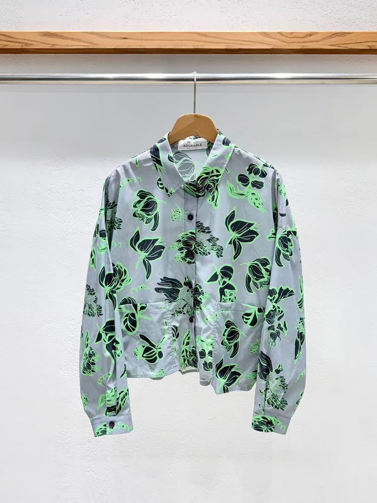 韓國直送Abstract Botanical Pocket Shirt
