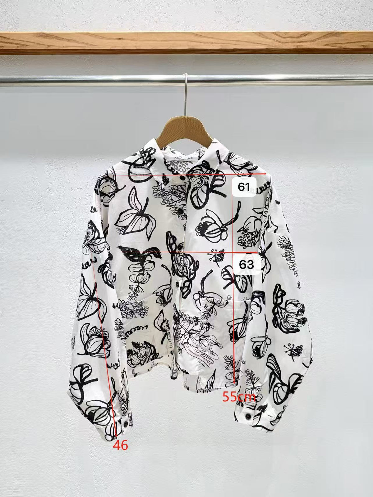 韓國直送Abstract Botanical Pocket Shirt