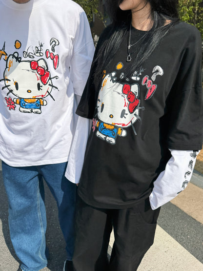 韓國直送PLUS 82 HIYA Graffiti Kitty  Long Sleeve
