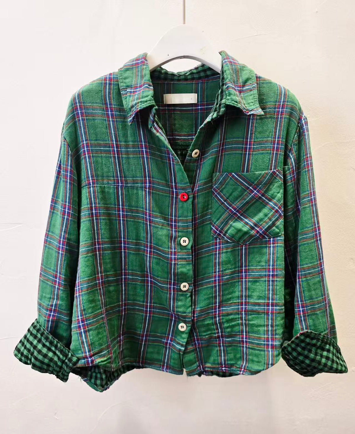 韓國直送Split Plaid Shirt