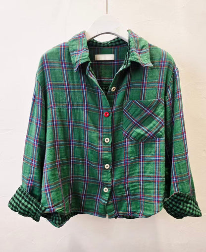 韓國直送Split Plaid Shirt