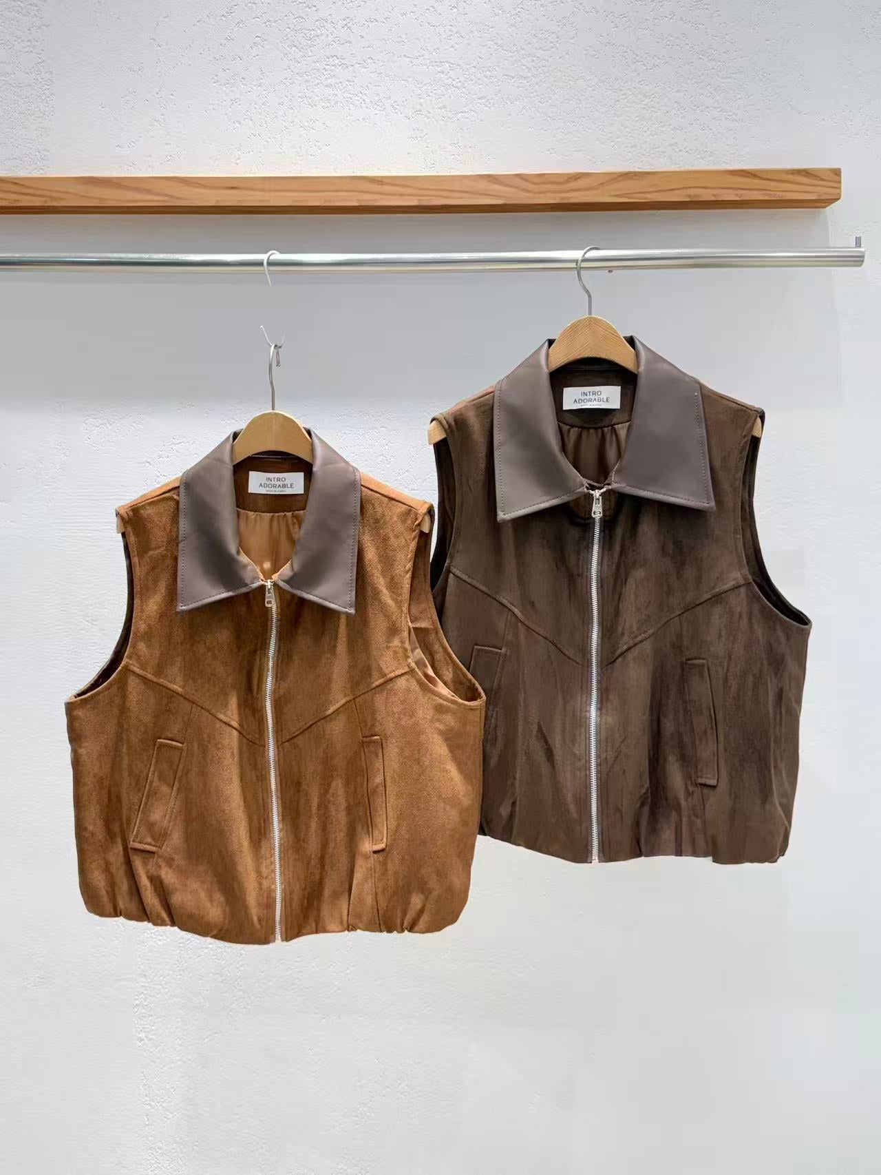 韓國直送Leo Suede Bomber Vest