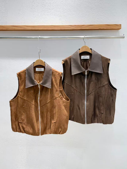 韓國直送Leo Suede Bomber Vest