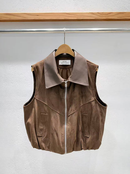 韓國直送Leo Suede Bomber Vest