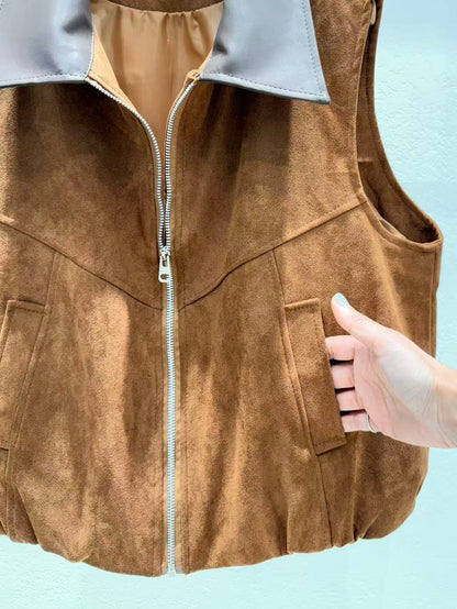 韓國直送Leo Suede Bomber Vest