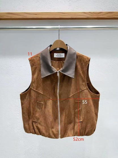 韓國直送Leo Suede Bomber Vest