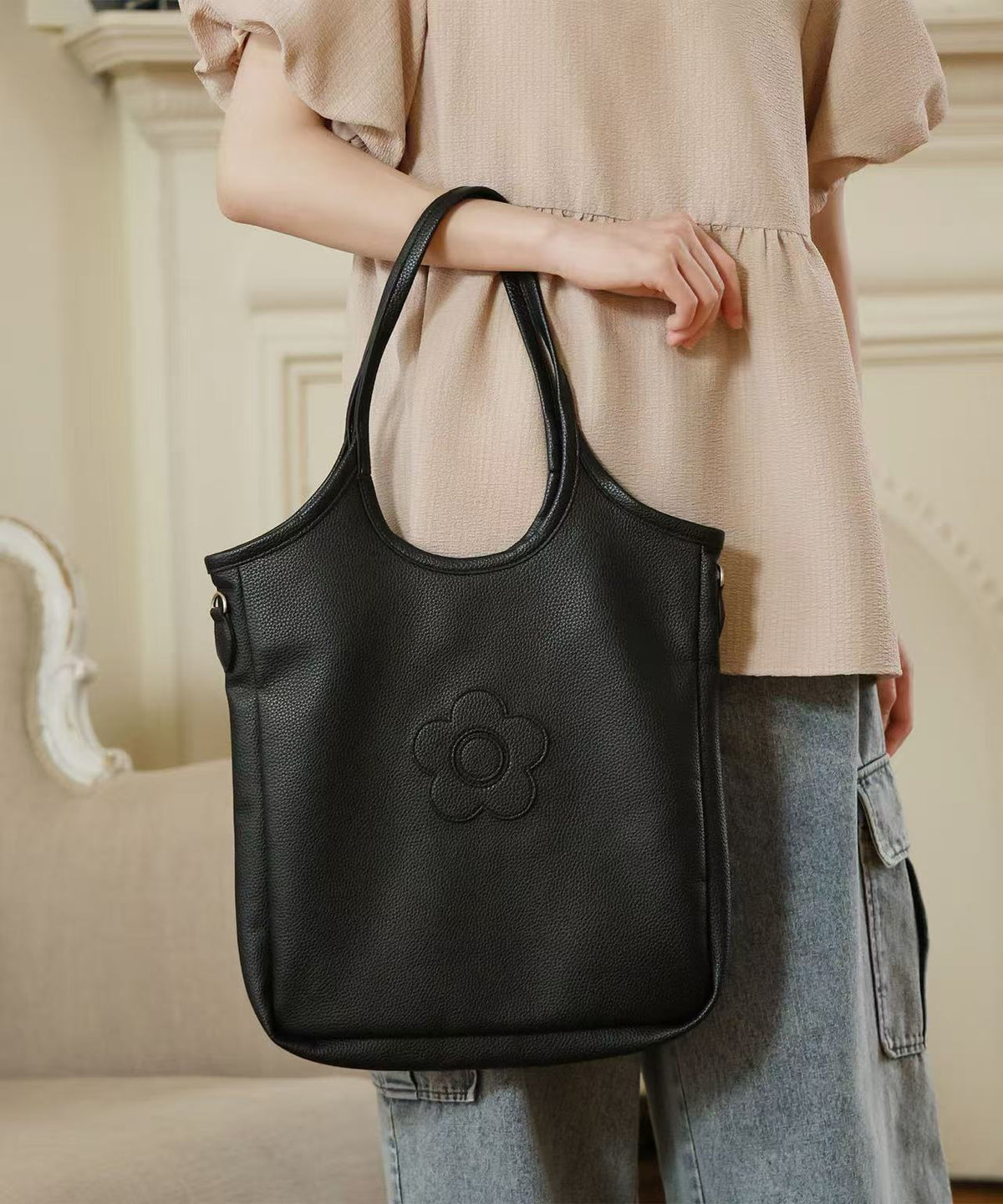 日本直送Mary Quant Daisy Patch Shrink Tote Bag