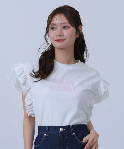日本直送Mary Quant Frilled sleeve pullover Tee