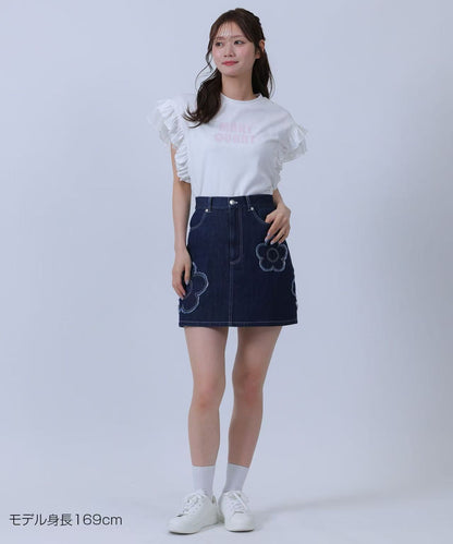 日本直送Mary Quant Frilled sleeve pullover Tee