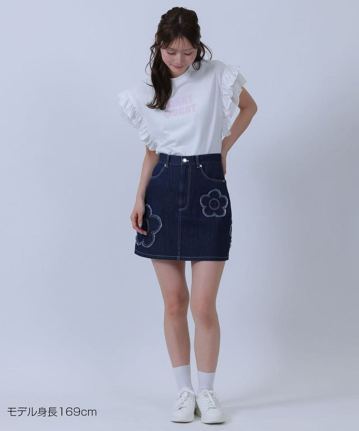 日本直送Mary Quant Frilled sleeve pullover Tee