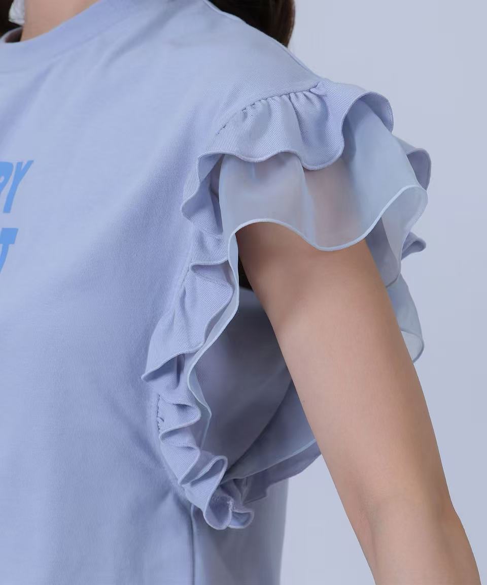 日本直送Mary Quant Frilled sleeve pullover Tee