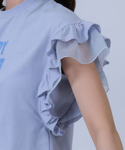 日本直送Mary Quant Frilled sleeve pullover Tee