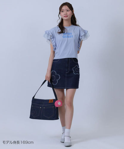 日本直送Mary Quant Frilled sleeve pullover Tee