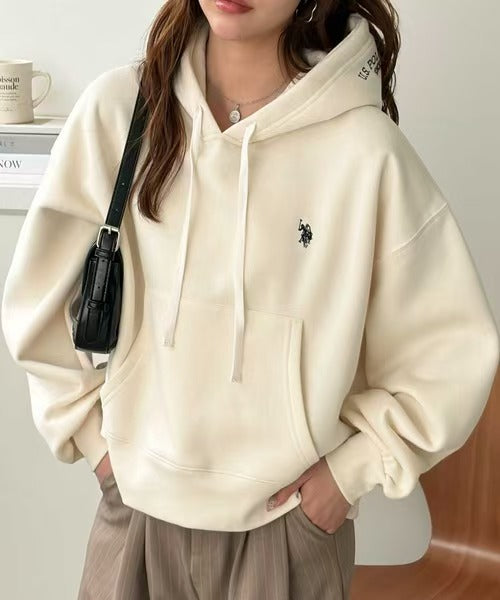 日本直送【U.S. POLO ASSN.】 Hood Embroidery Lining Brushed Hoodie