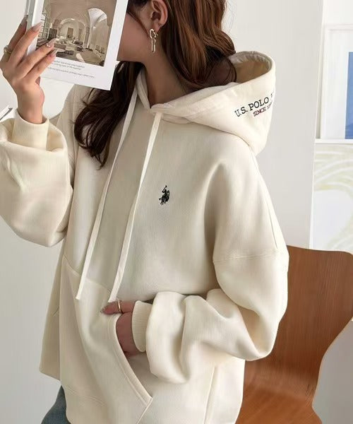 日本直送【U.S. POLO ASSN.】 Hood Embroidery Lining Brushed Hoodie