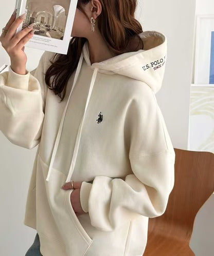Direct from Japan: [U.S. POLO ASSN.] Hood Embroidery Lining Brushed Hoodie