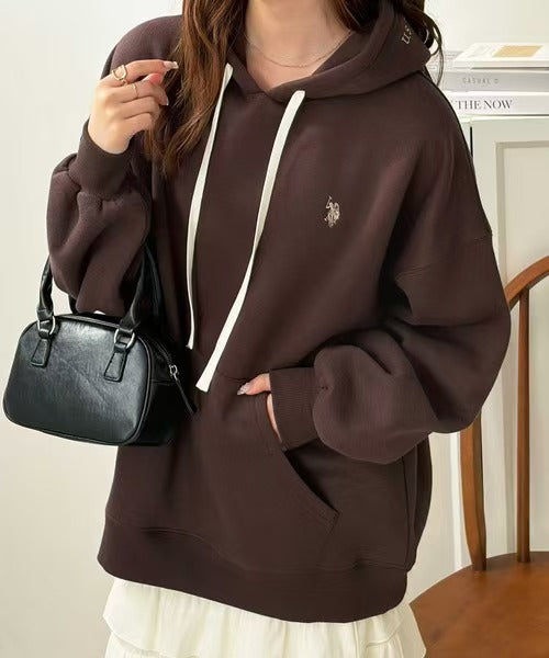 Direct from Japan: [U.S. POLO ASSN.] Hood Embroidery Lining Brushed Hoodie