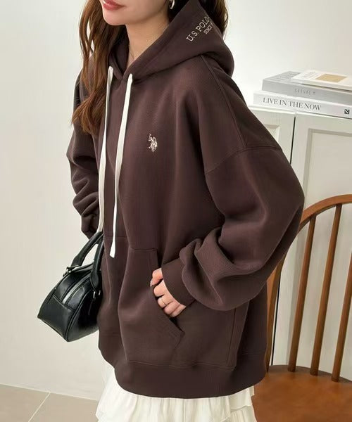 Direct from Japan: [U.S. POLO ASSN.] Hood Embroidery Lining Brushed Hoodie