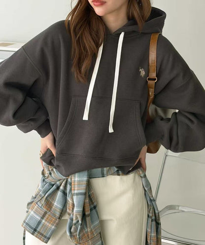 Direct from Japan: [U.S. POLO ASSN.] Hood Embroidery Lining Brushed Hoodie
