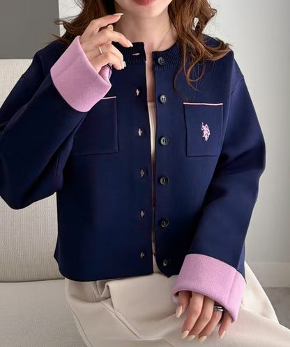 日本直送U.S. POLO ASSN. Double-faced Bi-color Cardigan