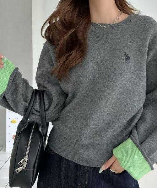 日本直送U.S. POLO ASSN 別注款 Gusseted Cuff, Two-Tone Sweatshirt-Like Knit 🌟貨期4 星期🌟
