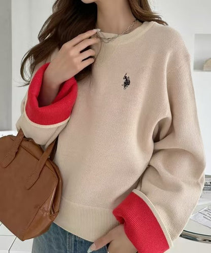 日本直送U.S. POLO ASSN 別注款 Gusseted Cuff, Two-Tone Sweatshirt-Like Knit 🌟貨期4 星期🌟