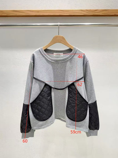 韓國直送Quilted Pocket Contrast Sweatshirt