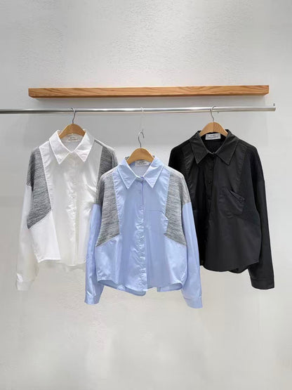 韓國直送Colorblock Texture Shirt