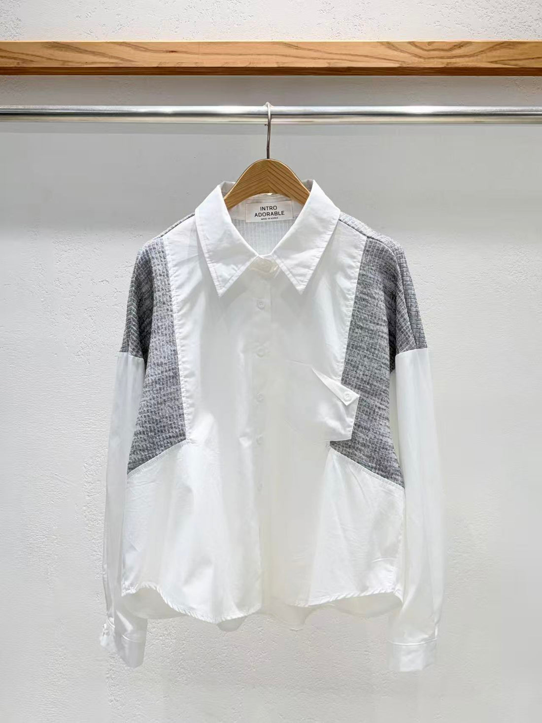 韓國直送Colorblock Texture Shirt