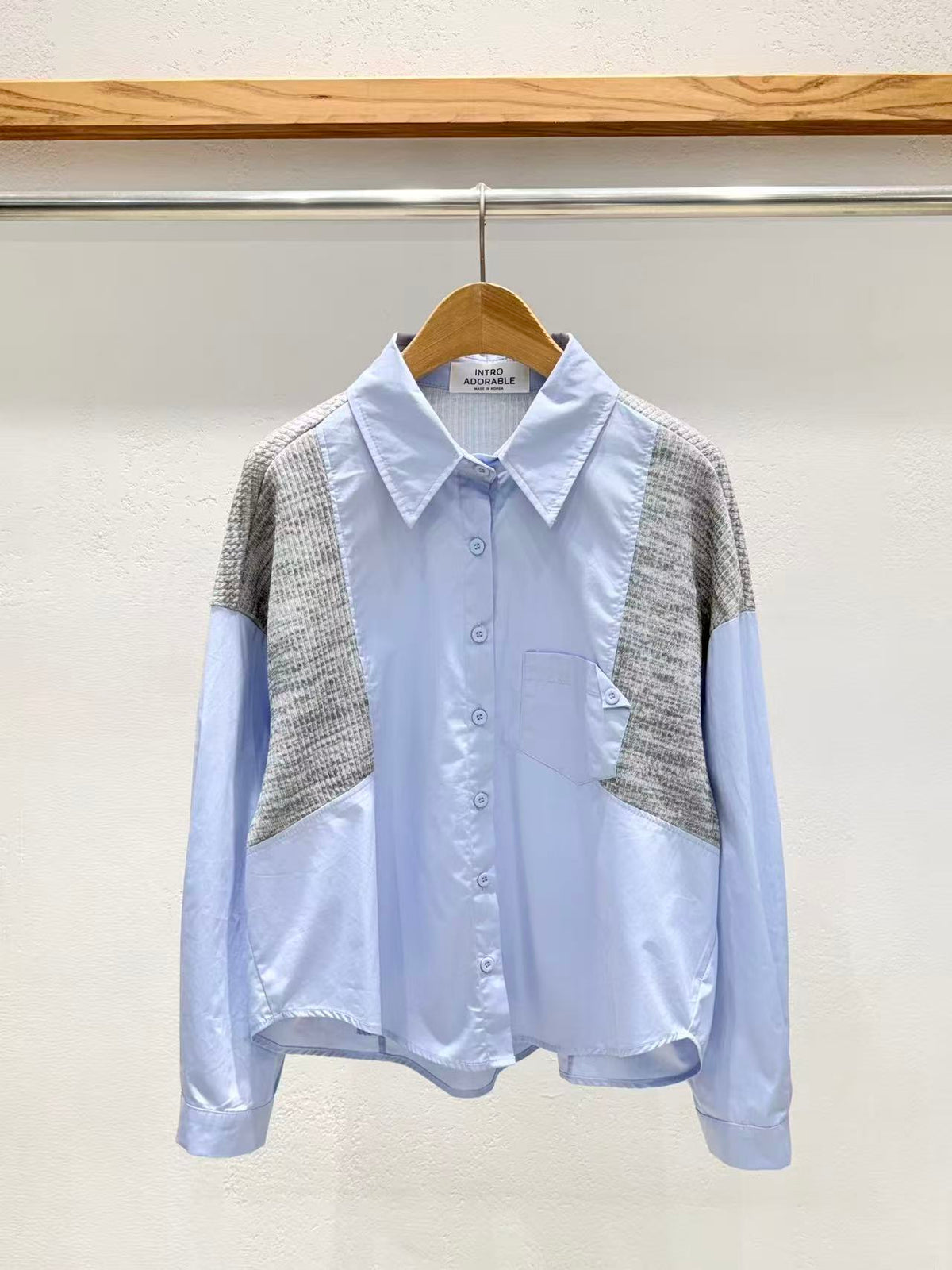 韓國直送Colorblock Texture Shirt