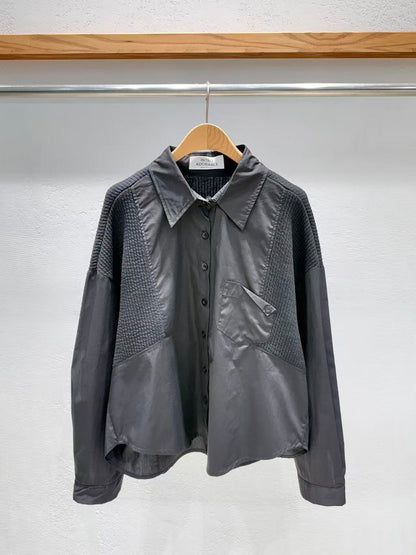 韓國直送Colorblock Texture Shirt