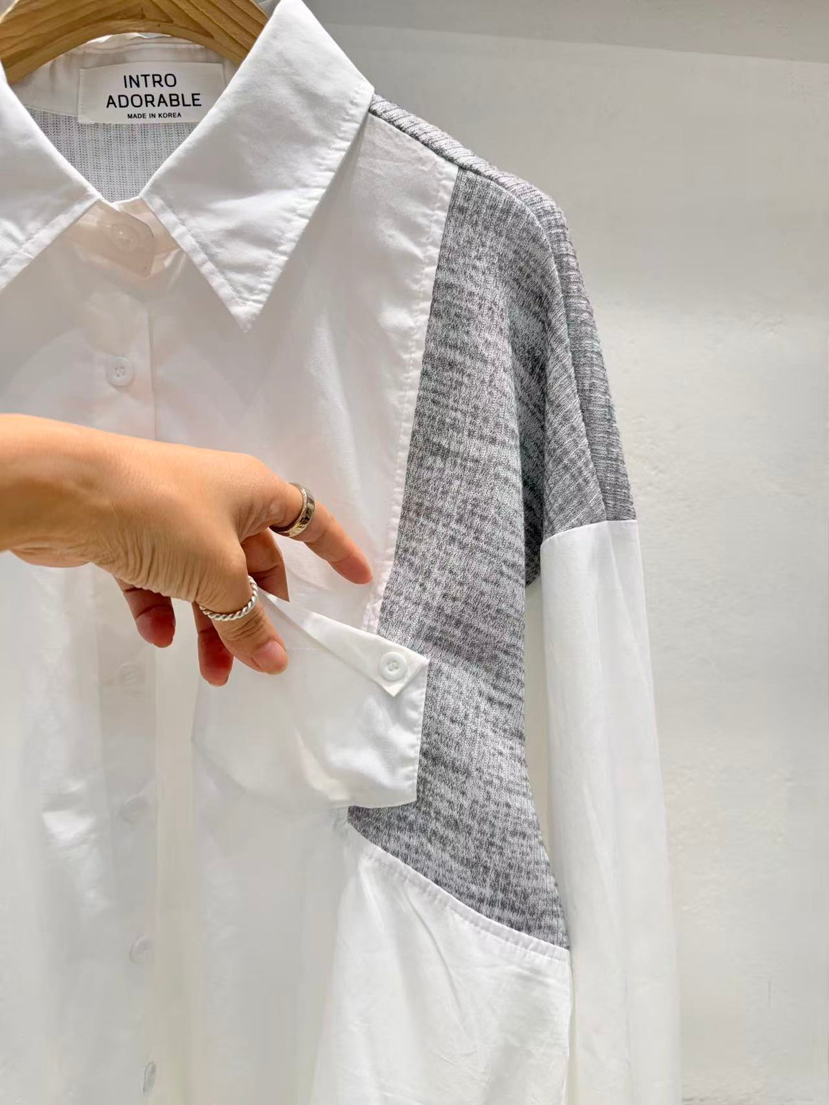 韓國直送Colorblock Texture Shirt