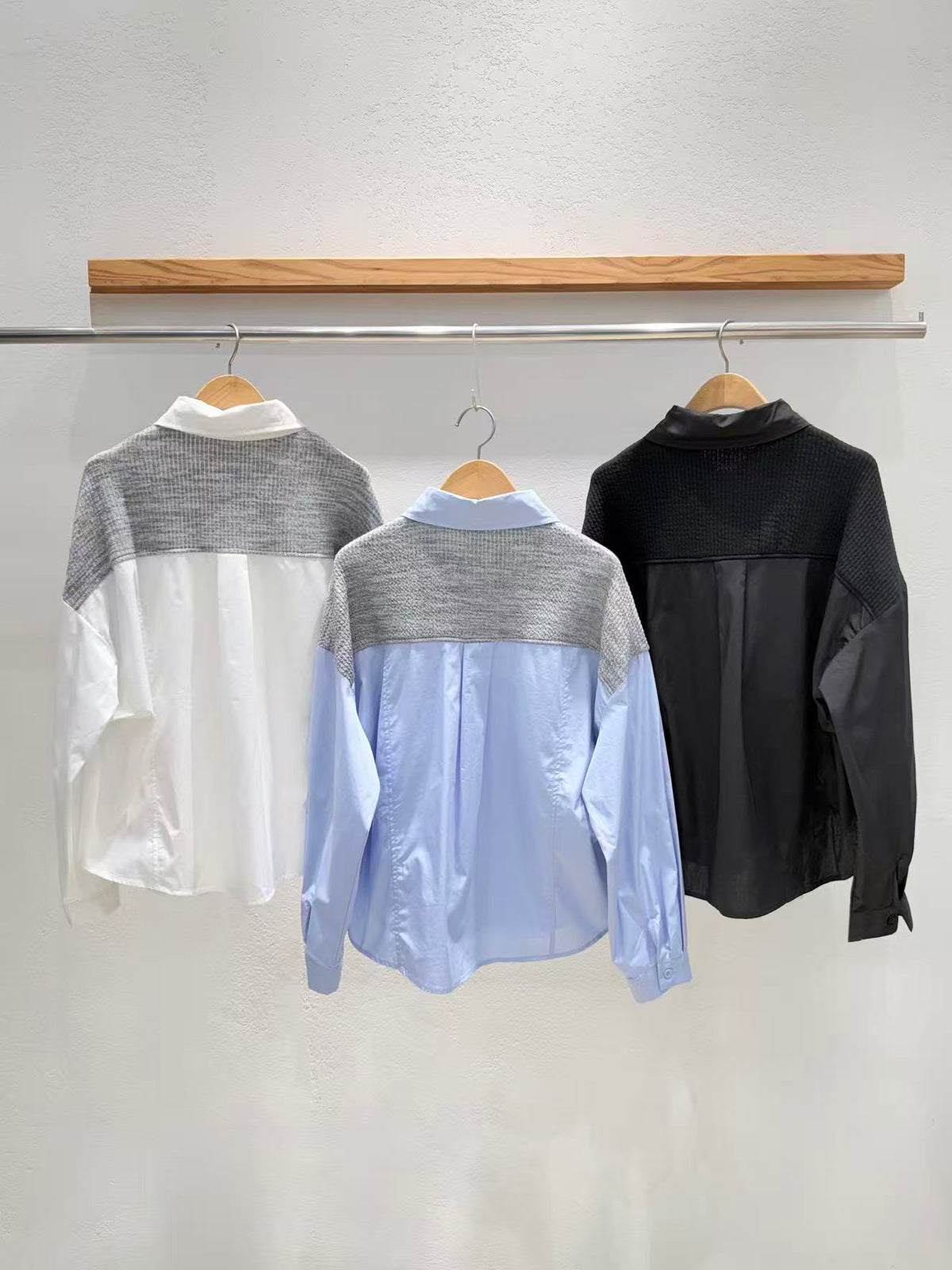 韓國直送Colorblock Texture Shirt