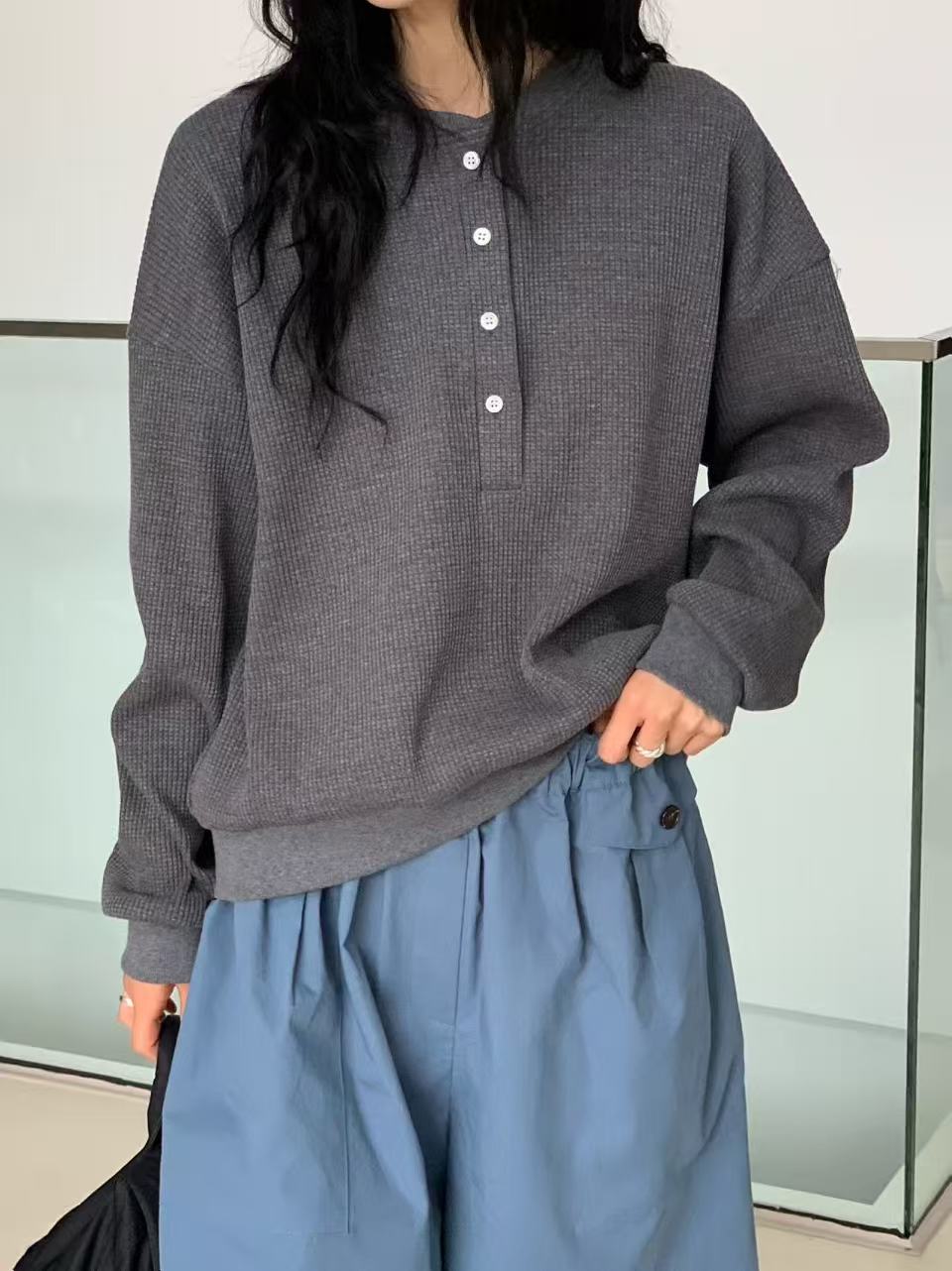 韓國直送 Waffle Henley / Pocket Bermuda