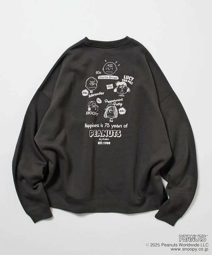 25AW Peanuts Back Print Crew Neck Sweatshirt - HLY &amp; CHOCCICO