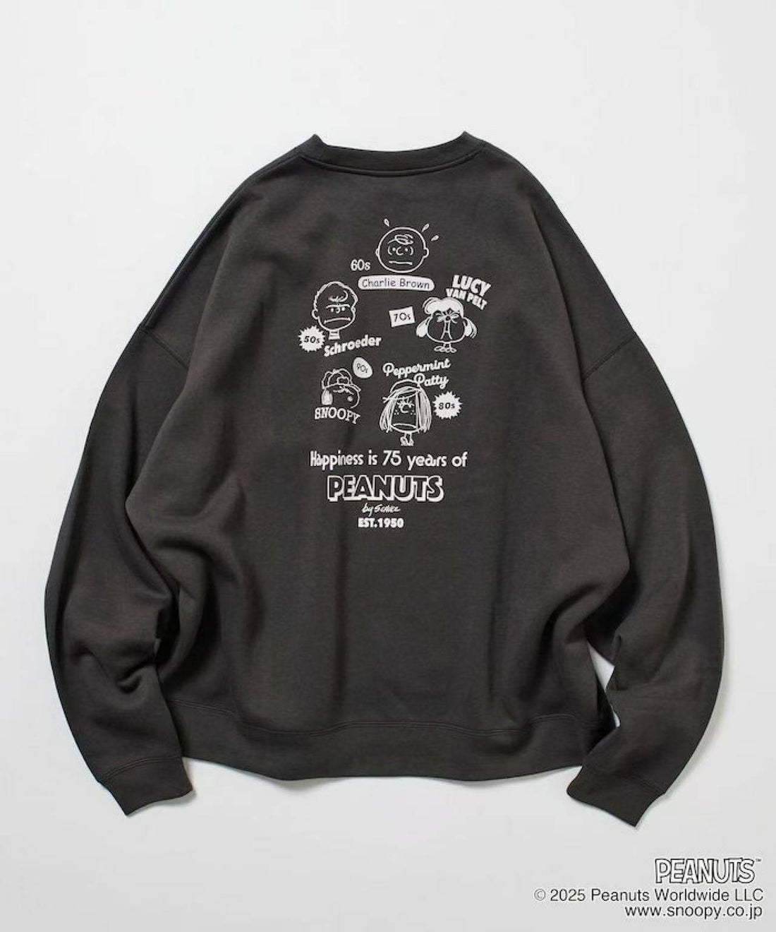 25AW Peanuts Back Print Crew Neck Sweatshirt - HLY &amp; CHOCCICO