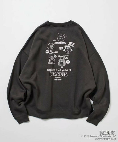 25AW Peanuts Back Print Crew Neck Sweatshirt - HLY &amp; CHOCCICO