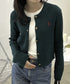 日本直送26SS U.S.POLO ASSN. Gold Button Embroidered Cable Knitted Cardigan - HLY & CHOCCICO
