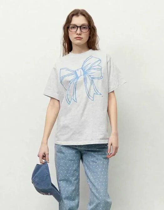 【一口價$282/件】韓國潮牌RonRon BIG RIBBON LINE T SHIRT - 5 Color - HLY &amp; CHOCCICO